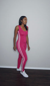 “On The Run” Jumpsuit (Fuchsia)