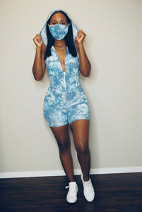 “Sky” tie dye romper