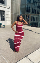 Load image into Gallery viewer, “Sara” Cranberry Tye-Dye Dress
