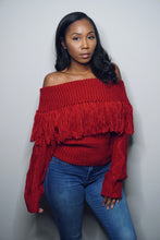 Load image into Gallery viewer, “Fringe” Sweater (Dark Red)
