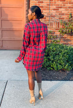 Load image into Gallery viewer, Plaid Shoestring Dress (red)
