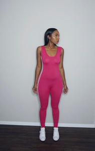 “On The Run” Jumpsuit (Fuchsia)